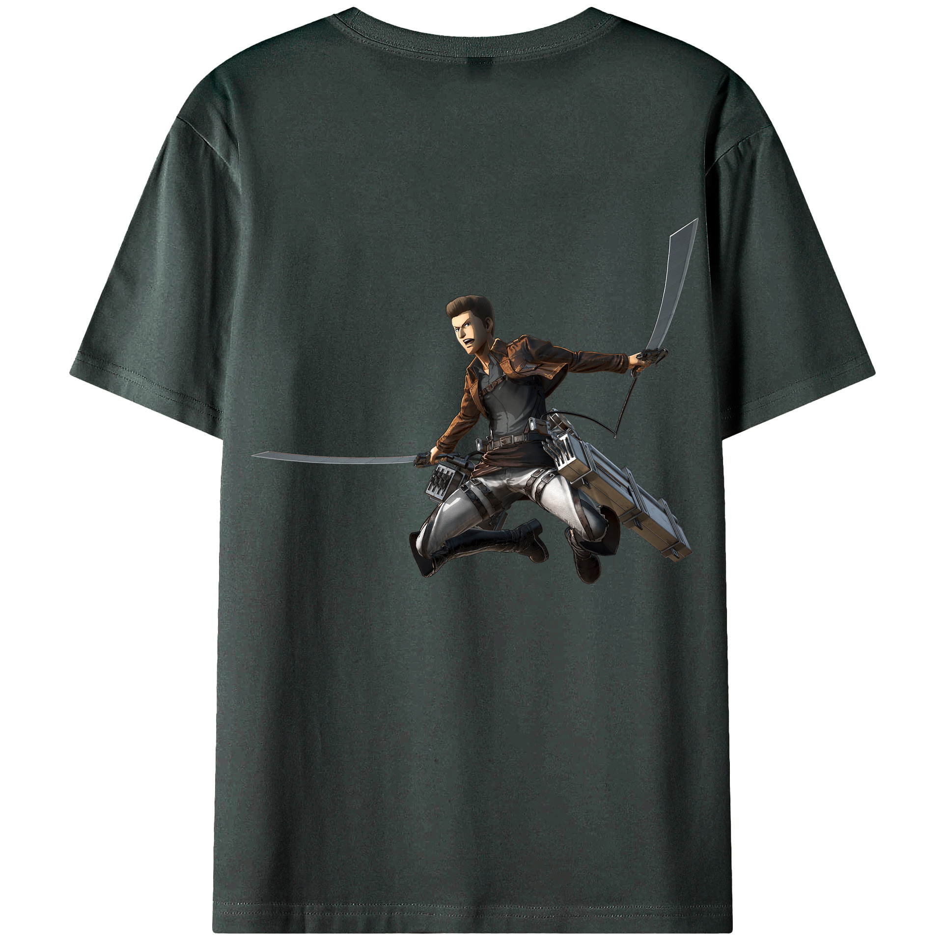 （画像用） 進撃の巨人 Attack on Titan 綿100％ メンズ半袖Tシャツ（バックプリント） 通気性